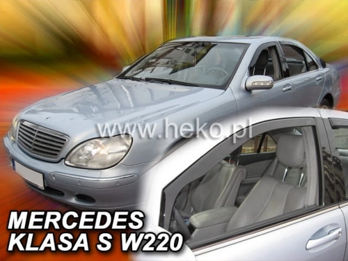 Дефлектори вікон Mercedes S V220 (98-05) Long - Heko (вставні) 4