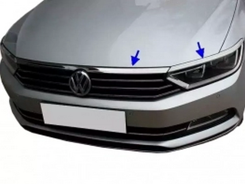 Хром вії на фари та решітку VW Passat B8 (3G; 15-22) 1