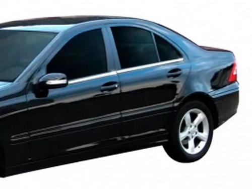 Хром нижние молдинги окон Mercedes C W203 (00-07) Sedan 4