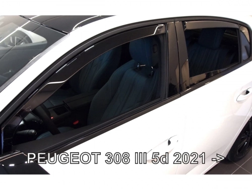 Дефлектори вікон Peugeot 308 III (P5; 21-) Хетчбек - Heko (вставні) 4