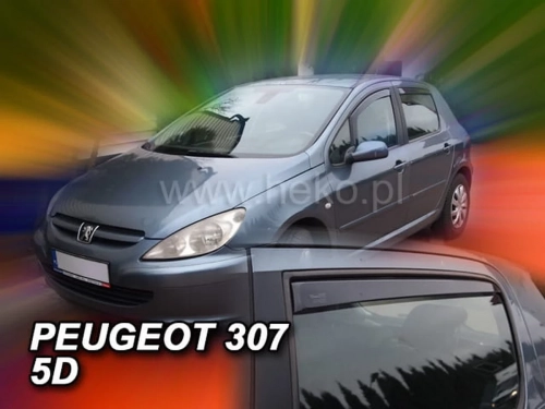 Дефлектори вікон Peugeot 307 (01-08) Хтб, Седан - Heko (вставні) 4