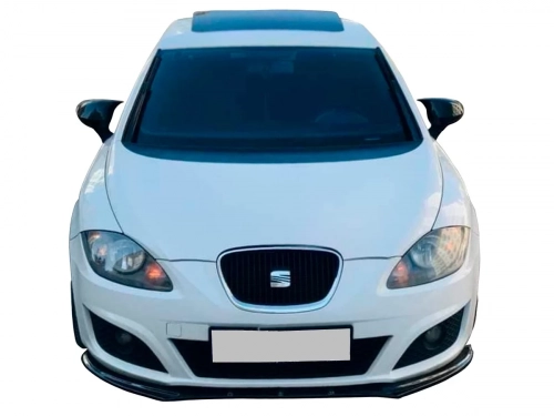 Накладки на дзеркала Seat Leon II (1P; 09-12) - Bat стиль (чорні) 4