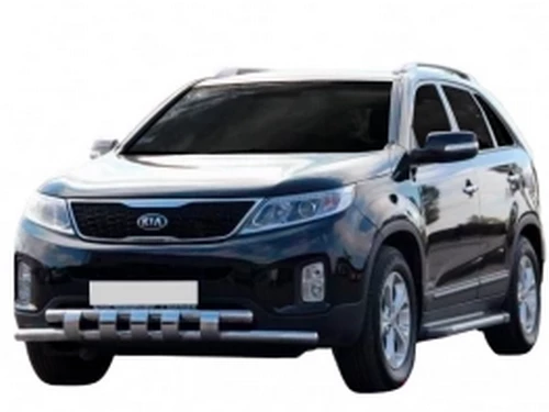 Захист передній Kia Sorento II (XM; 13-15) - подвійна труба зубцями 4