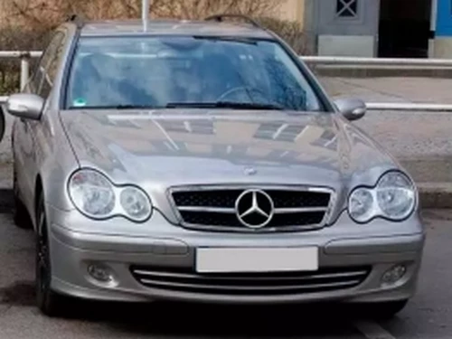 Решітка Mercedes C W203 (00-07) - SL стиль (хром/чорна) 4