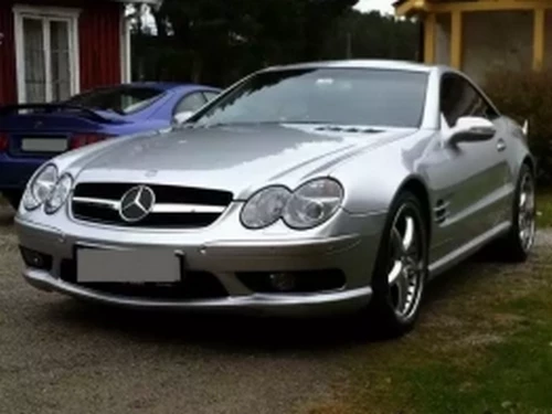 Решітка Mercedes SL R230 (01-06) - SL стиль (чорна) 4