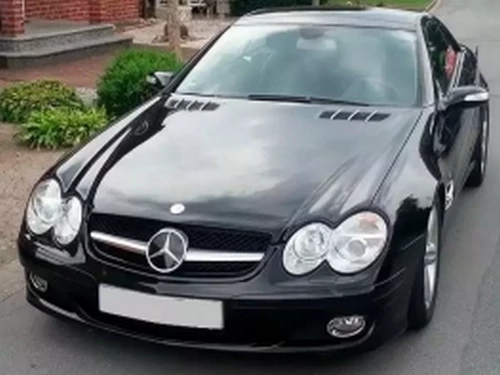 Решітка Mercedes SL R230 (06-08) рестайлінг - SL стиль (чорна) 4