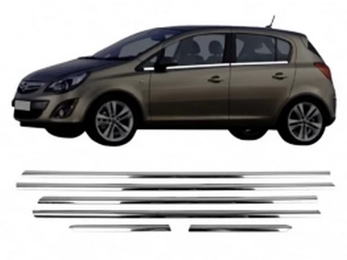 Хром нижні молдинги вікон Opel Corsa D (06-14) 5D 1