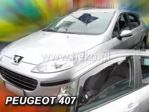 Дефлекторы окон Peugeot 407 (05-11) Универсал - Heko (вставные) 3