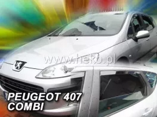 Дефлекторы окон Peugeot 407 (05-11) Универсал - Heko (вставные) 4