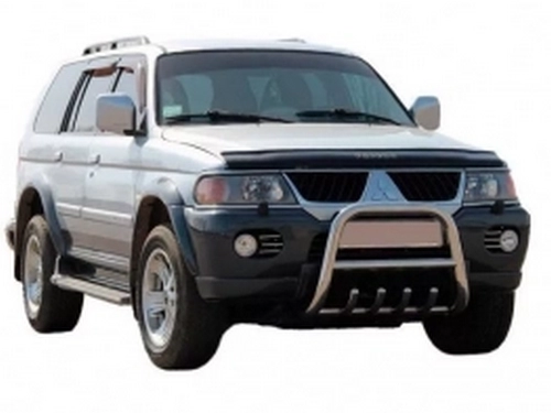 Кенгурятник Mitsubishi Pajero Sport I (96-08) - узкий с грилем 2