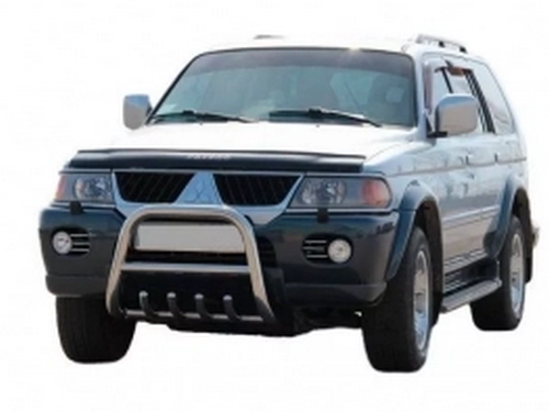 Кенгурятник Mitsubishi Pajero Sport I (96-08) - узкий с грилем 3