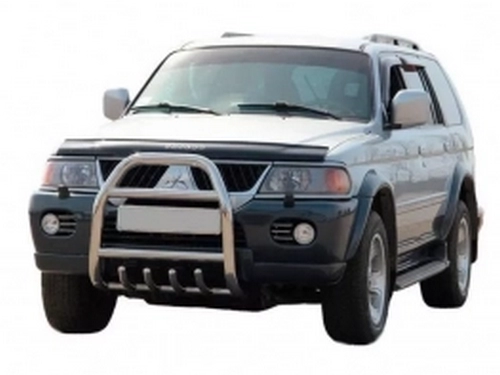 Кенгурятник Mitsubishi Pajero Sport I (96-08) – високий з грилем 3