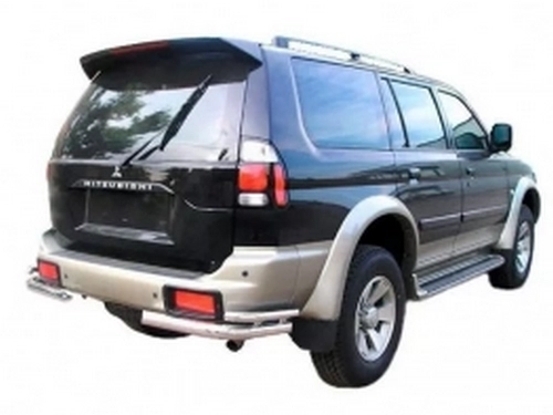 Захист задній Mitsubishi Pajero Sport I (96-08) - кути подвійні 1