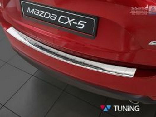 Накладка на задний бампер Mazda CX-5 II (KF; 17-) - Avisa (стальная) 4