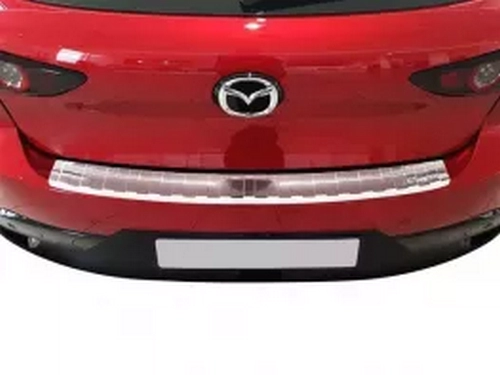 Накладка на бампер Mazda 3 IV (BP; 19-) Хетчбек - Avisa (сталева) 4