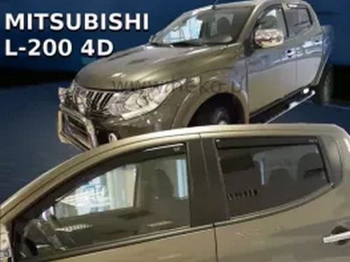 Дефлектори вікон Mitsubishi L200 V (15-/19-) 4D - Heko (вставні) 4