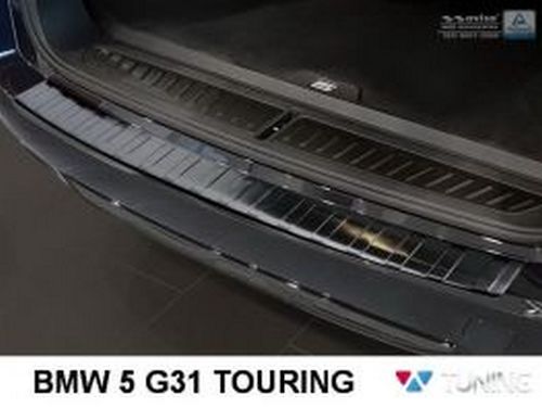 Накладка на задній бампер BMW 5 G31 (17-20) Touring - Avisa (чорна) 3