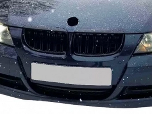 Решітка BMW 3 E90 / E91 (05-08) - подвійні ребра - чорна глянсова 4