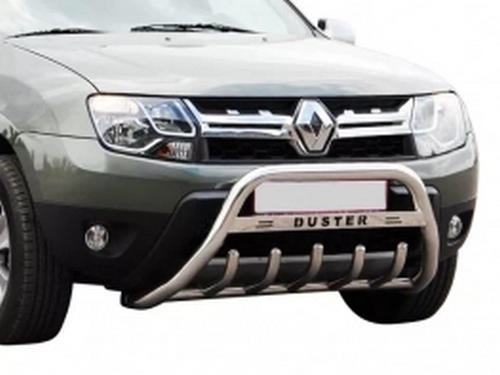 Кенгурятник Dacia Duster I (HS; 10-17) - з грилем та перемичкою 3