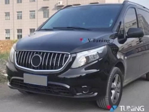 Решётка Mercedes Vito W447 (14-19) - GT (хром полоски) 2