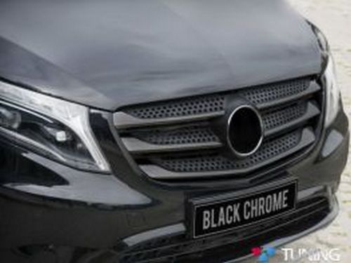 Хром накладки на решётку Mercedes Vito / V W447 (14-19) - чёрные 2