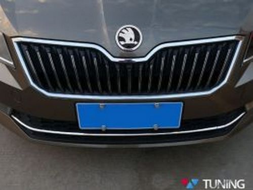 Хром на передний бампер SKODA Superb III (B8; 15-18) 2