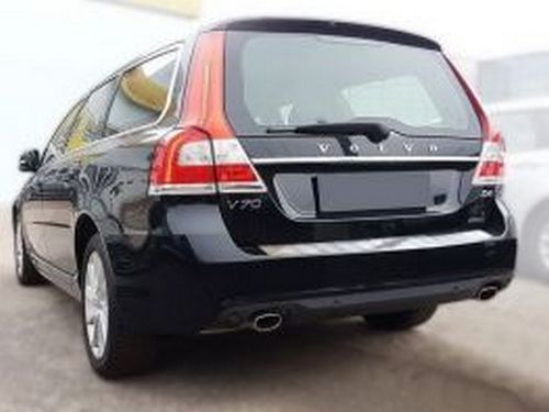 Накладка на бампер Volvo V70 III (US; 14-16) - Avisa (сталева) 7