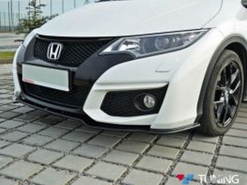 Спліттер передній Honda Civic 9 (14-17) Hatchback рестайлінг 4