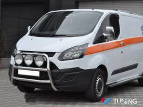 Кенгурятник Ford Custom (13-17) - высокий под фары 2