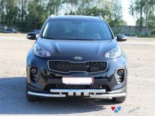 Защита передняя Kia Sportage IV (QL; 16-21) - труба с зубьями 2