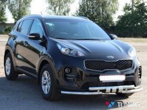 Защита передняя Kia Sportage IV (QL; 16-21) - труба с зубьями 3