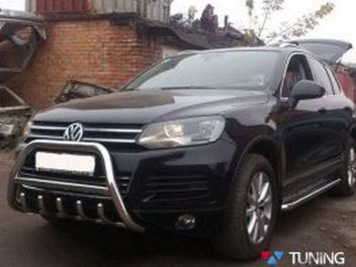 Кенгурятник VW Touareg II (7P; 11-18) - с грилем 2