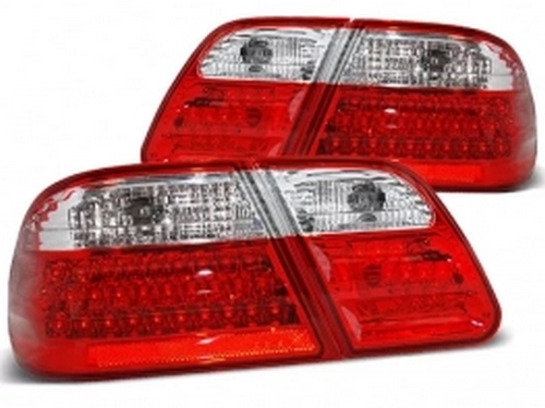 Фонари задние Mercedes E W210 (95-02) Sedan - LED (красно-белые) 1