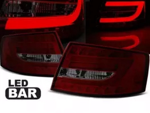 Ліхтарі задні Audi A6 C6 (04-08) Sedan - Led Bar (червоно-димчасті) 6PIN 1