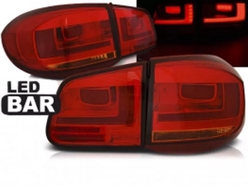 Ліхтарі задні VW Tiguan I (11-15) рестайлінг - LED BAR (червоні) 1