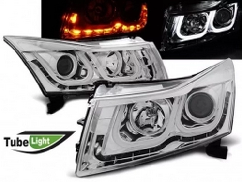 Фари Chevrolet Cruze J300 (09-12) - діодні (Tube Light) хром 1