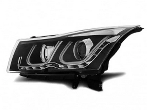 Фари Chevrolet Cruze J300 (09-12) - діодні (Tube Light) чорні 2