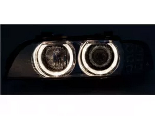 Фари хром BMW E39 (95-04) - ангельські очі (LED повороти) 3