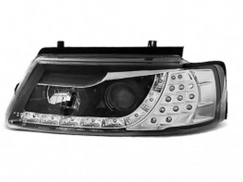 Фари чорні VW Passat B5 3B (96-00) - Daylight з LED поворотами 2