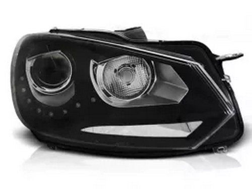 Фары VW Golf VI (08-13) - LED TRU DRL H7 чёрные 2