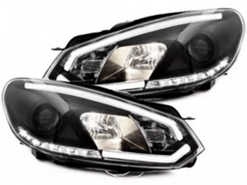 Фари VW Golf VI (08-13) - Tube Lights TRU DRL чорні 3