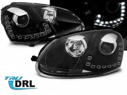 Фари передні VW Golf V/5 (03-08) - TRU DRL (чорні) 1