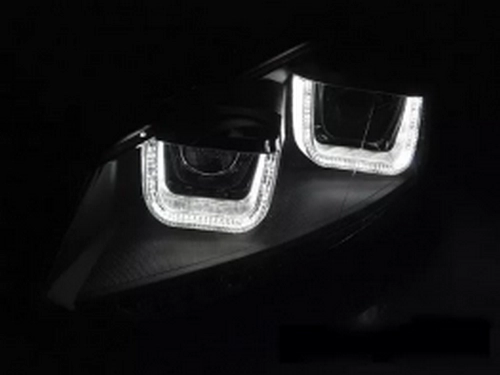 Фари чорні VW Golf VI (08-13) - U-LED TRU DRL (Led повороти) 3