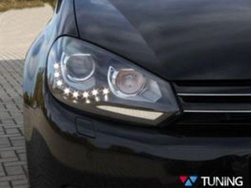 Фары VW Golf VI (08-13) - LED TRU DRL H7 чёрные 4