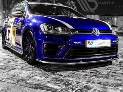 Сплиттер передний VW Golf 7 VII R (12-17) - v.1 с рёбрами 3