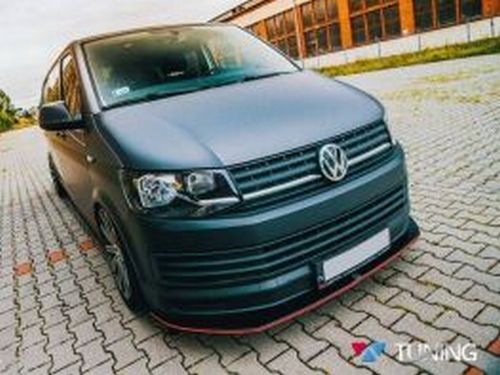 Спліттер передній VW T6 (15-) - варіант 1 з ребрами 2