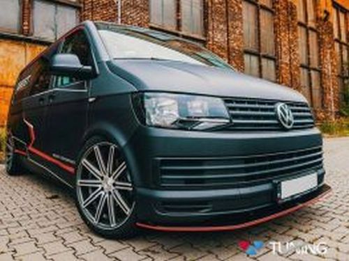 Спліттер передній VW T6 (15-) - варіант 1 з ребрами 4