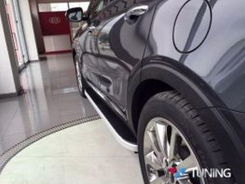 Пороги боковые Kia Sorento III (UM; 15-20) - Tayga Grey 7