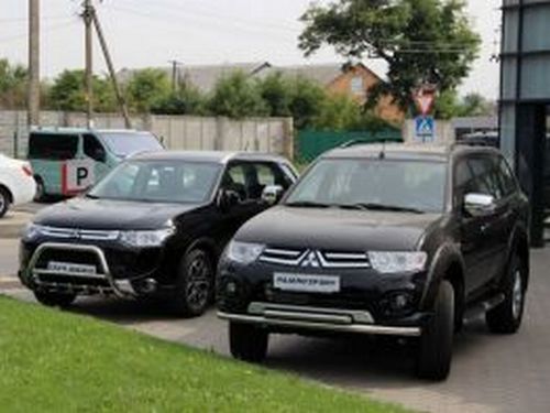 Защита передняя Mitsubishi Pajero Sport II (09-15) - труба двойная 3