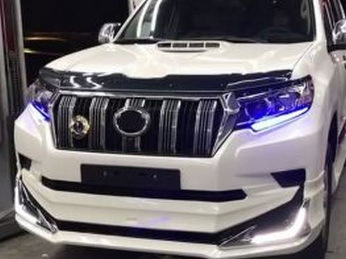 Фары чёрные TOYOTA Prado 150 (2018+) - DRL LED-диодные 4 4